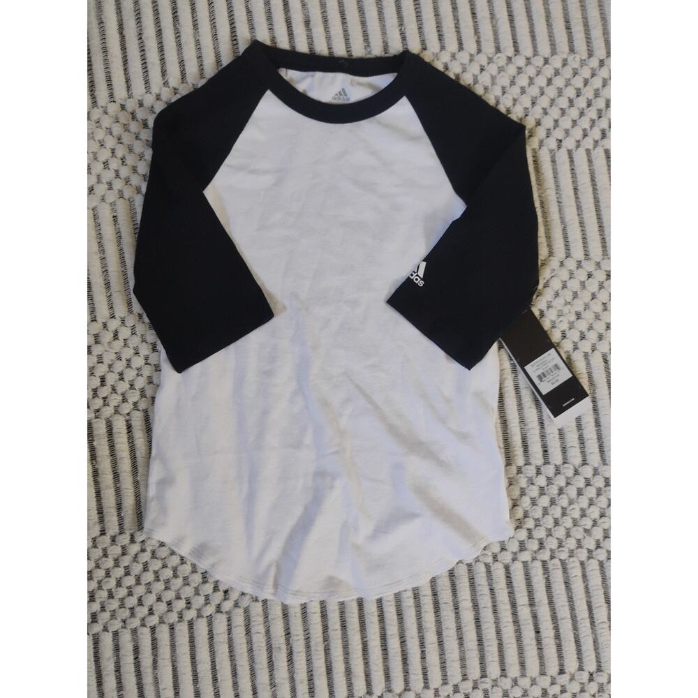 Boys Adidas Extra Small Baseball Shirt Black White